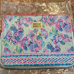 Lilly Pulitzer laptop sleeve with charging cord bag, never before used